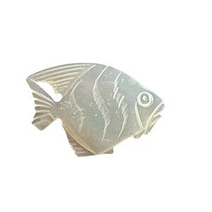 Hand-Carved Fish-Shaped Brooch Natural Stone Lightweight Pin Sea-Inspired Jewelr